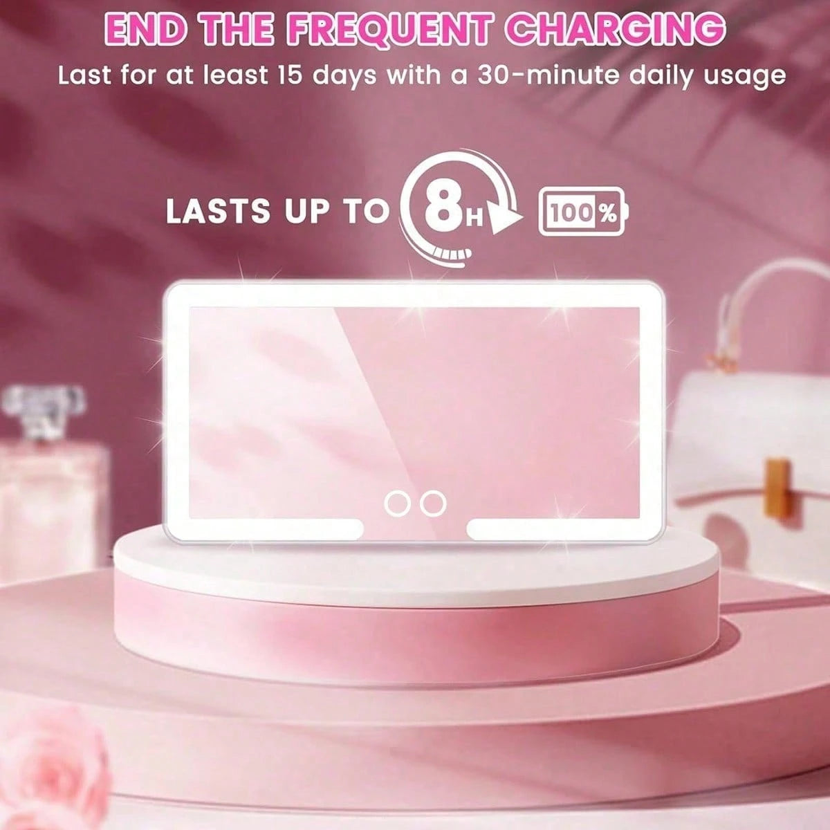 LED Vanity Mirror For Car Sun Visors, Smart Touch LED Car Vanity Mirror- 3 Lighting Modes And 60 LEDs- Rechargeable, Touch Dimming. Effortless Makeup Application, Car Interior Accessory- The Ideal