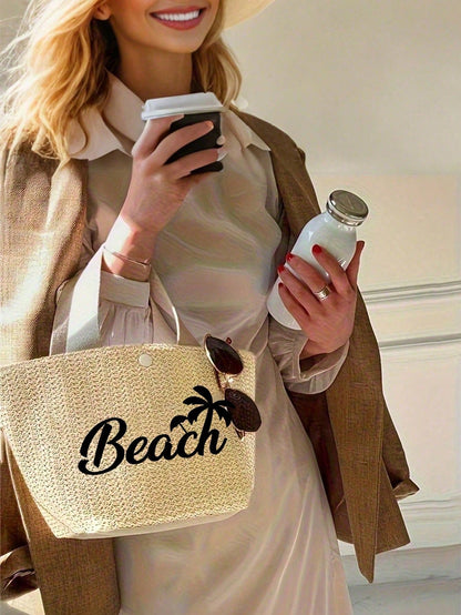Lightweight Woven Tote Bag,Bech Bag,Women's Summer Crossbody Bag,Casual Handbag,Mini Minimalist,Outdoors,Summer Women Bags,Women Bags For Vacatio