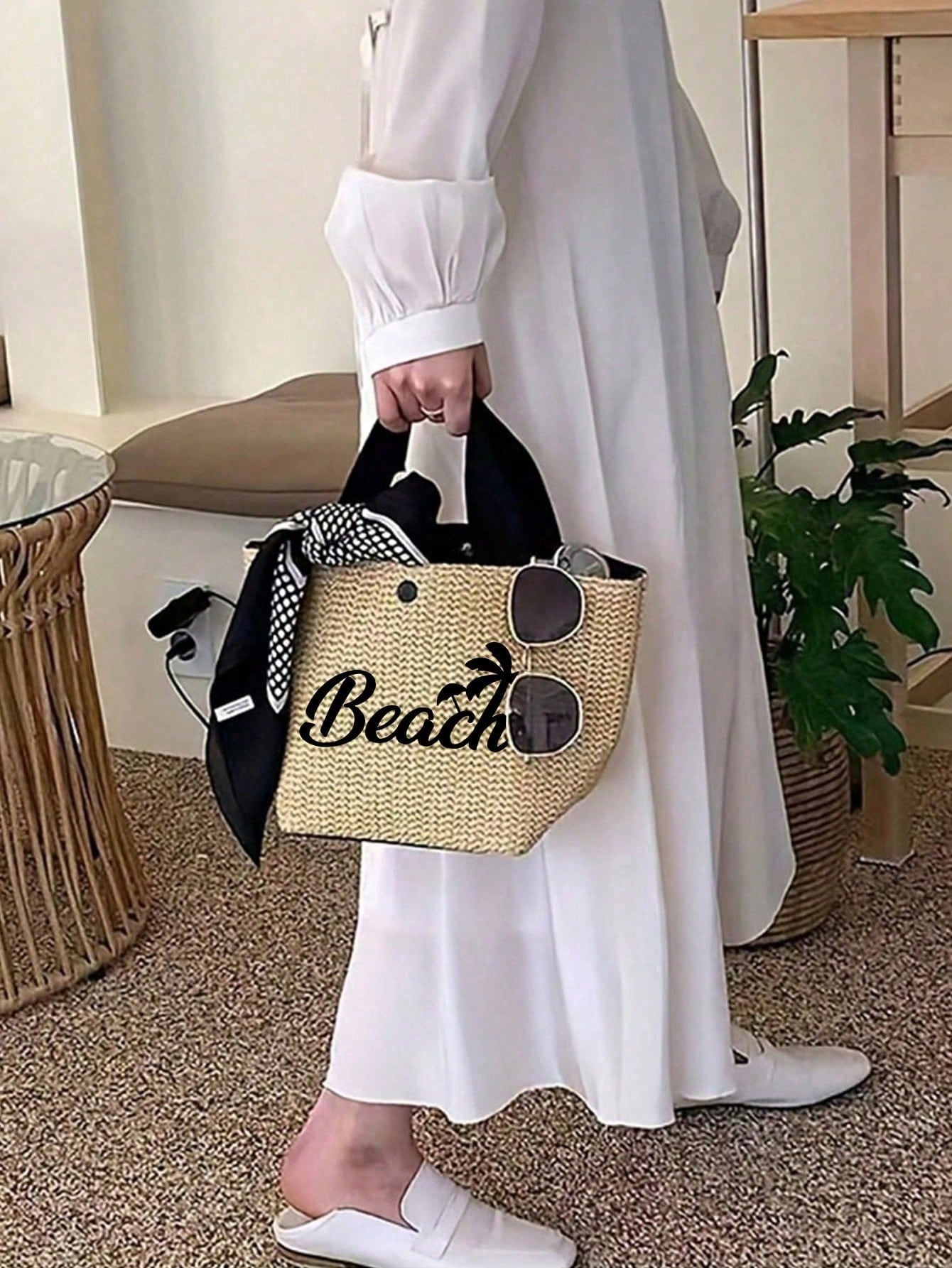 Lightweight Woven Tote Bag,Bech Bag,Women's Summer Crossbody Bag,Casual Handbag,Mini Minimalist,Outdoors,Summer Women Bags,Women Bags For Vacatio