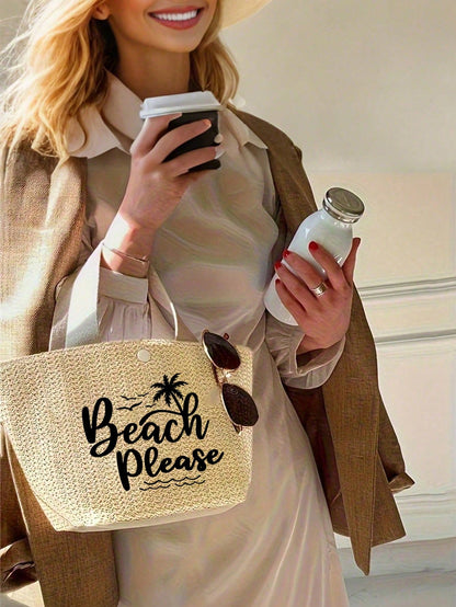Lightweight Woven Tote Bag,Bech Bag,Women's Summer Crossbody Bag,Casual Handbag,Mini Minimalist,Outdoors,Summer Women Bags,Women Bags For Vacatio