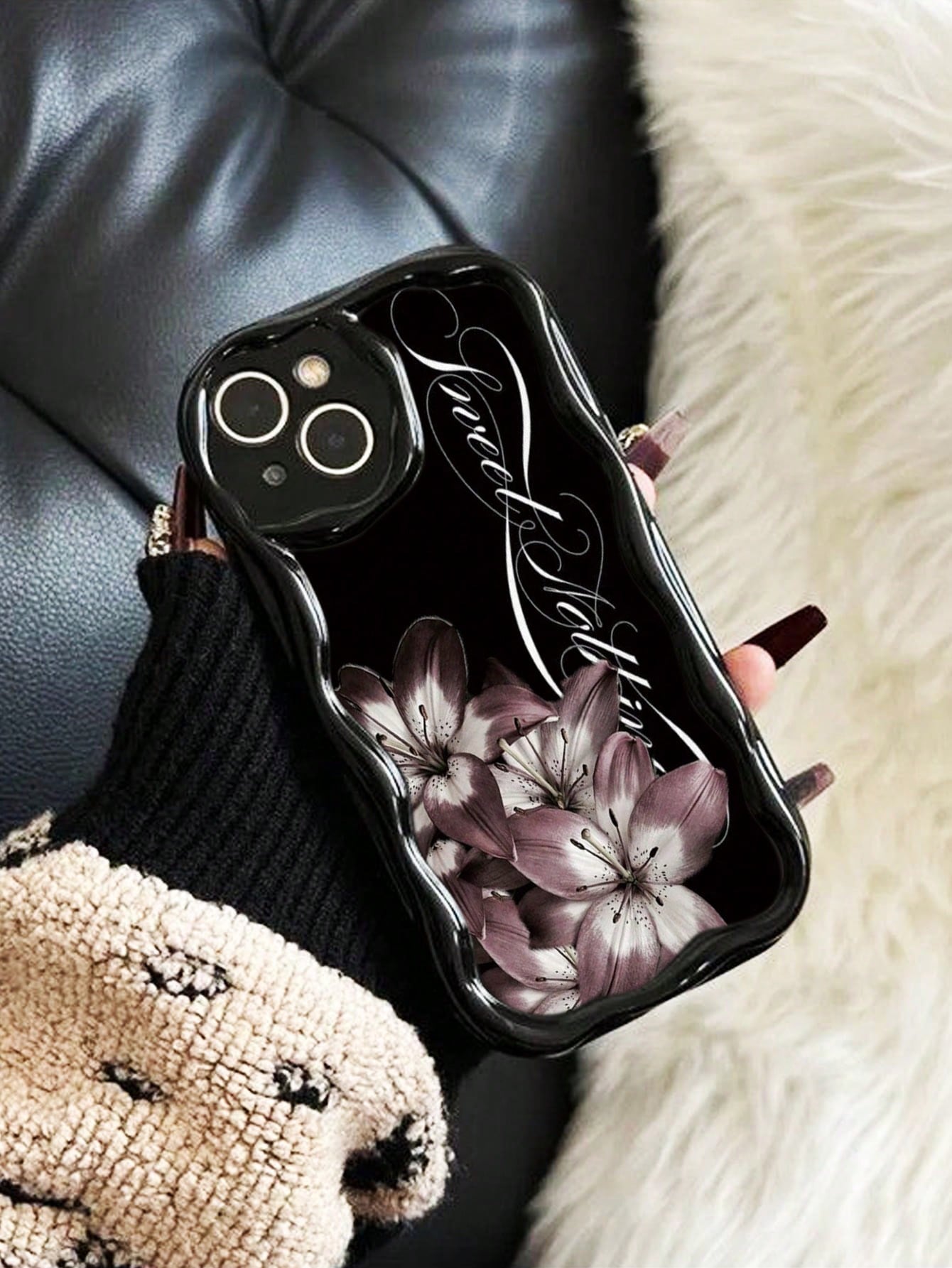 Lily Painted Soft Phone Case, Suitable For IP17/IP17PROMAX/Iphone16pro/Iphone16promax/Iphone15/XR/7p8p/P12promax/P13promax/P14PROMAX/P13/P14/P11/P12/P14, Cute & Fashionable Thick Protective Cover For