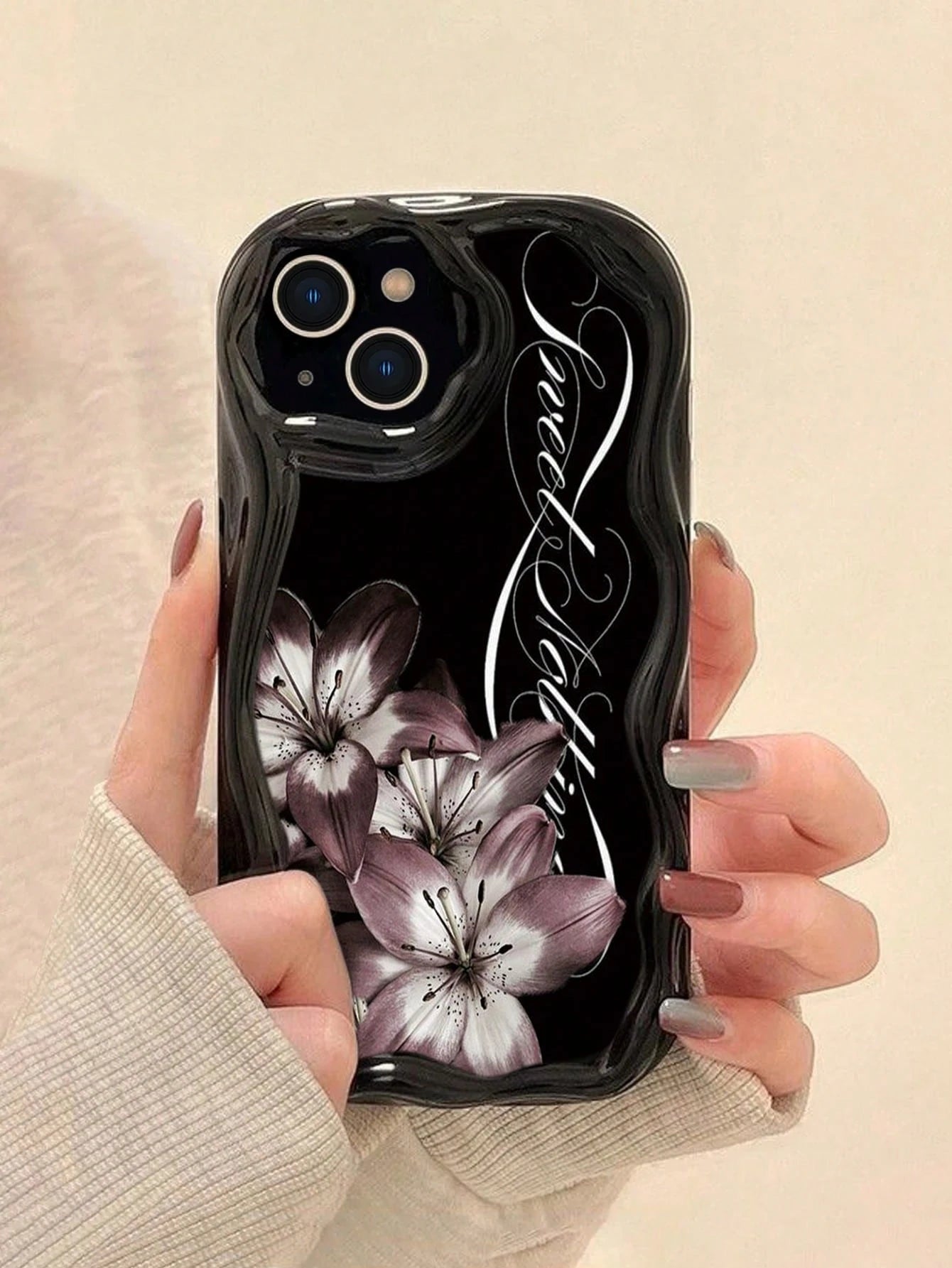 Lily Painted Soft Phone Case, Suitable For IP17/IP17PROMAX/Iphone16pro/Iphone16promax/Iphone15/XR/7p8p/P12promax/P13promax/P14PROMAX/P13/P14/P11/P12/P14, Cute & Fashionable Thick Protective Cover For
