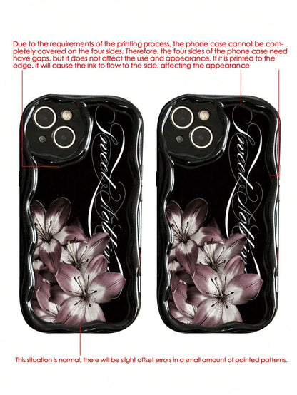 Lily Painted Soft Phone Case, Suitable For IP17/IP17PROMAX/Iphone16pro/Iphone16promax/Iphone15/XR/7p8p/P12promax/P13promax/P14PROMAX/P13/P14/P11/P12/P14, Cute & Fashionable Thick Protective Cover For