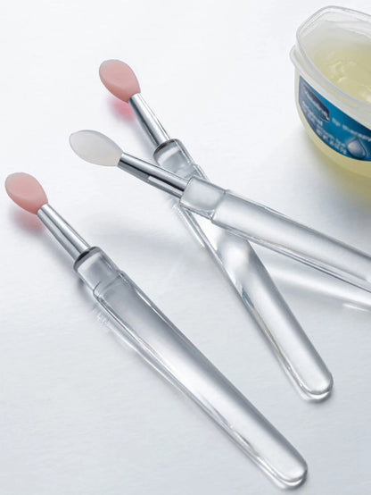 Lip Brush,3Pcs Silicone Covered Lip Brush, Portable Lipstick Brush Cosmetic Brush Makeup Tools,Giveaways