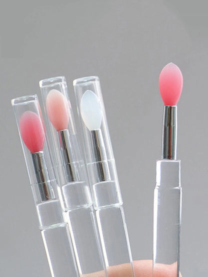 Lip Brush,3Pcs Silicone Covered Lip Brush, Portable Lipstick Brush Cosmetic Brush Makeup Tools,Giveaways