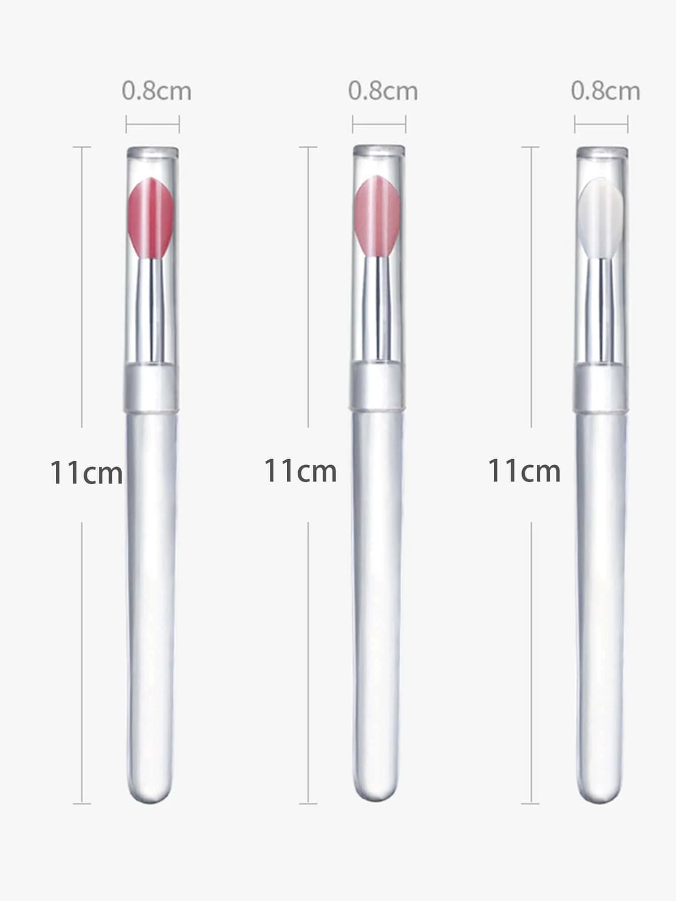 Lip Brush,3Pcs Silicone Covered Lip Brush, Portable Lipstick Brush Cosmetic Brush Makeup Tools,Giveaways