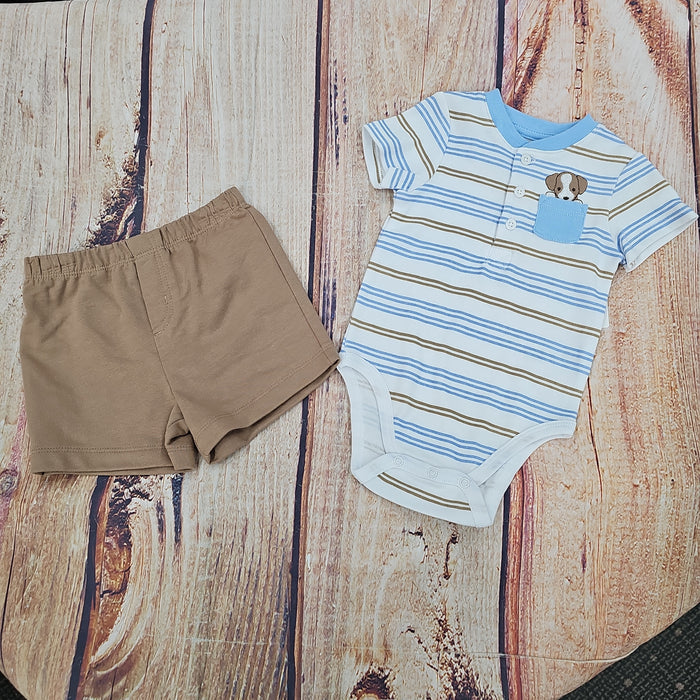 LITTLE ME BOYS PUPPY SHORT SET