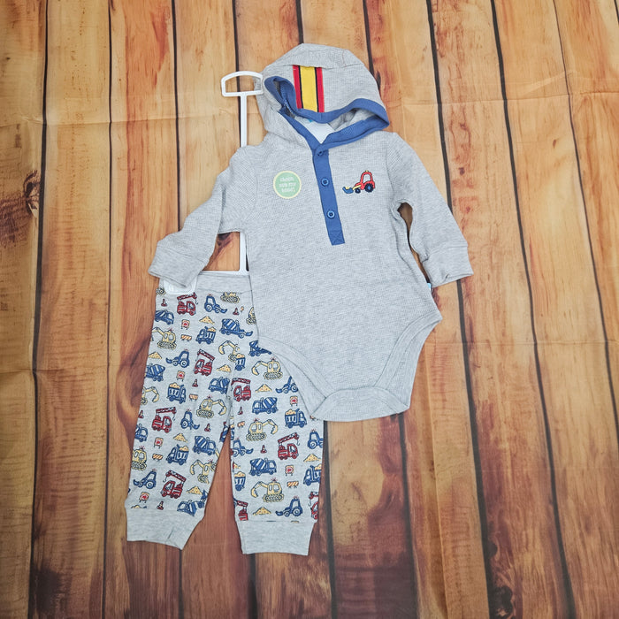 LITTLE ME HEAVY EQUIPMENT 2PC HOODED SET