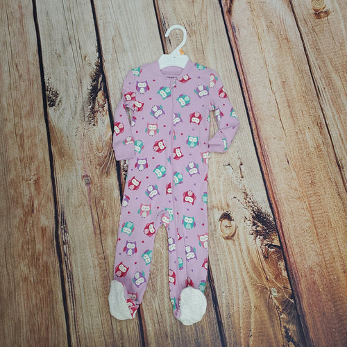 Little Me Owl Zip Front Onesie