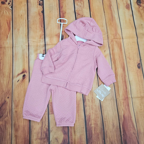 LITTLE ME PINK QUILTED JACKET 2PC SET