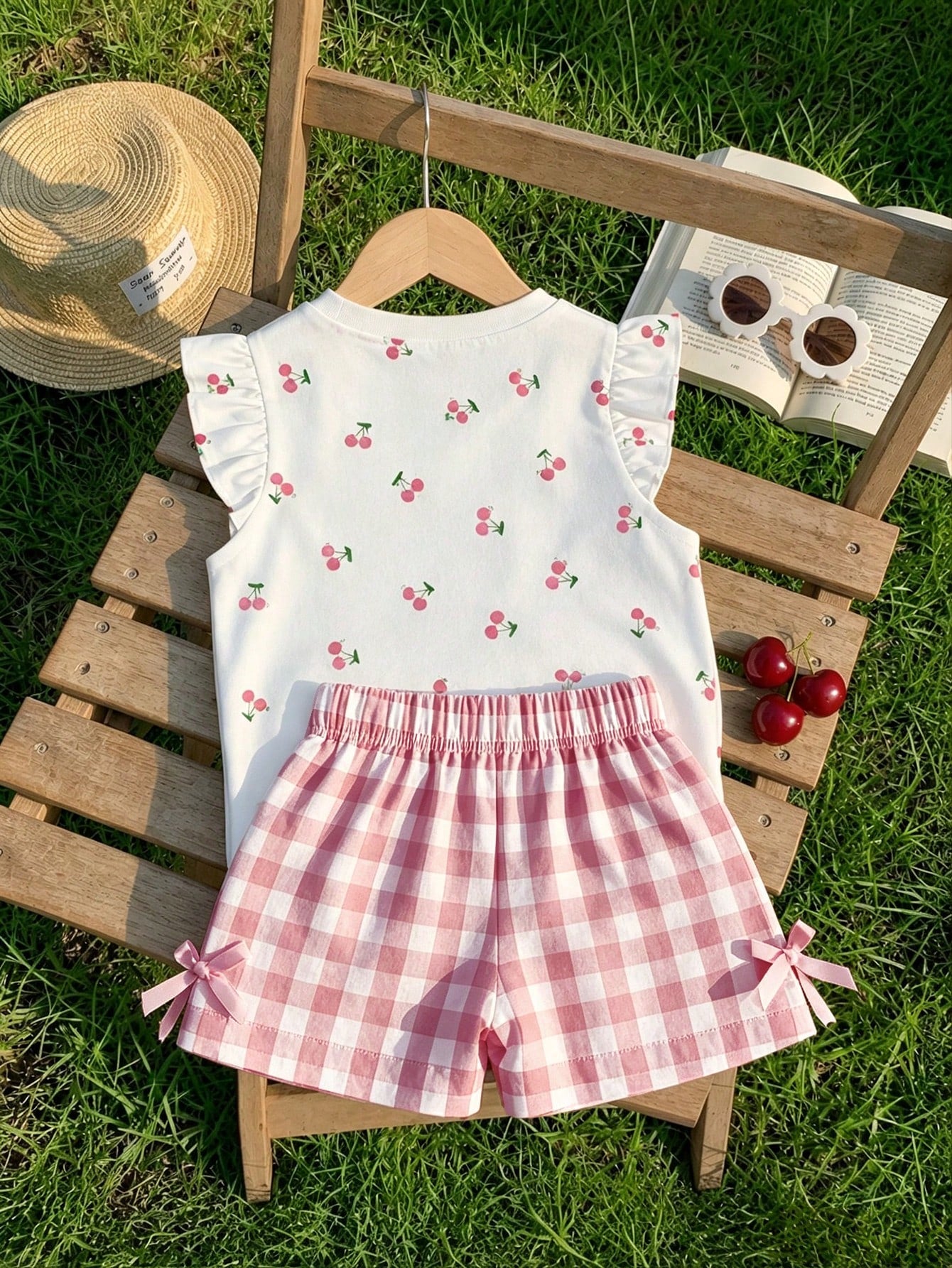 LMoss Kids Baby Girl Casual Fashion Cartoon Pattern Cute Flutter Sleeve Round Neck Top Suitable For Spring And Summer