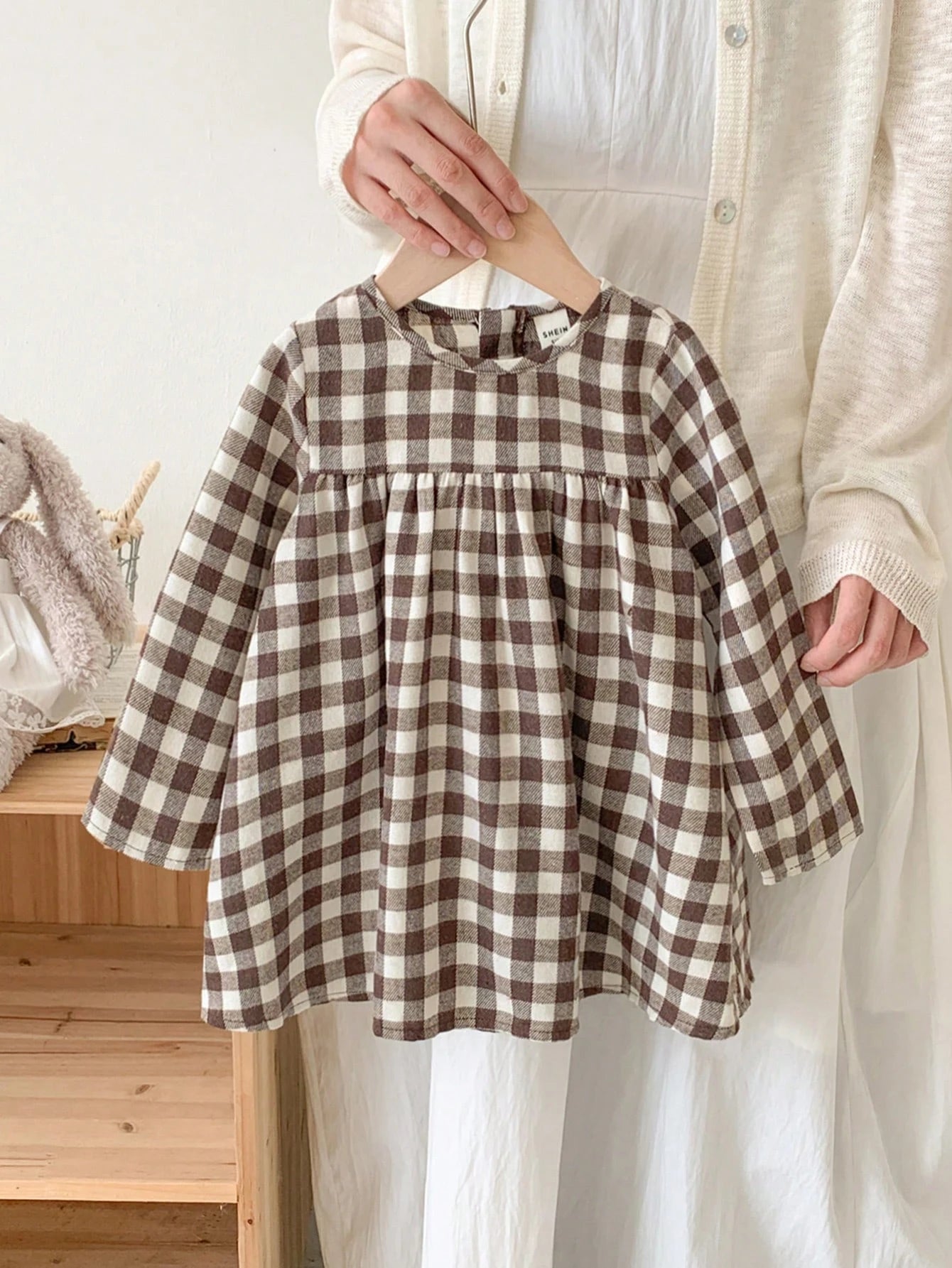 LMoss Kids LMoss Baby Girl Baby Girl Plaid Loose Casual Long Sleeve Dress, Autumn/Winter Baby Girl Plaid Dress