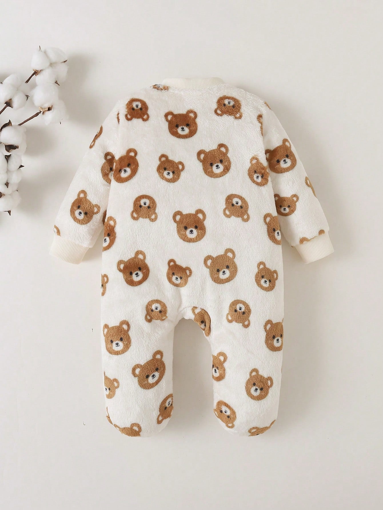 Loomiva Newborn Baby Girl Cute Casual Plush Cartoon Pattern Long Sleeve Loungewear