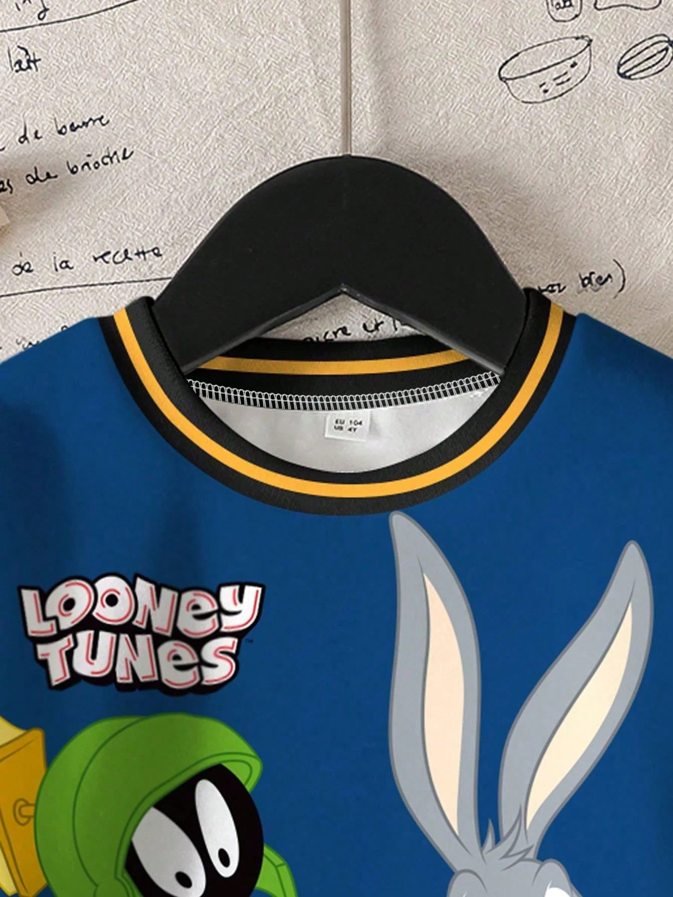 LOONEY TUNES X Baby Boy Casual Colorblock Letter & Cartoon Graphic Crew Neck Sweatshirt, Autumn