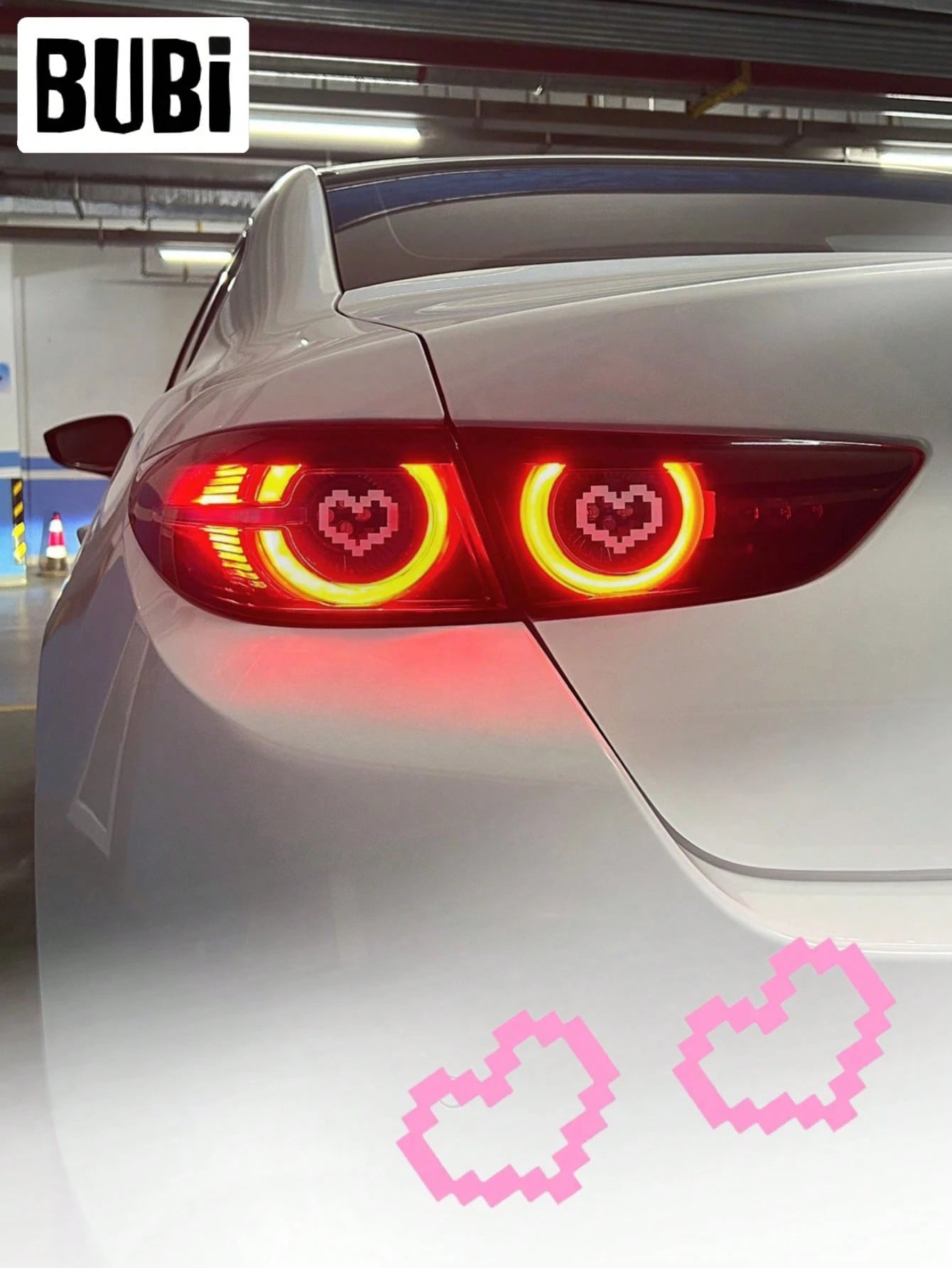 Love Car Tail Light Stickers Pink Cute Univeersal Taillight Headlight Sticker Auto Light Lamp Decals Accessories