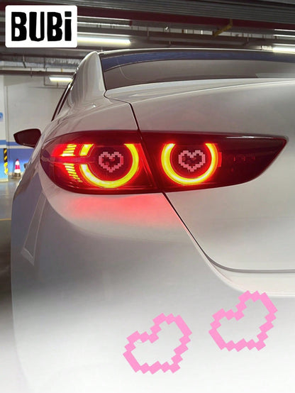 Love Car Tail Light Stickers Pink Cute Univeersal Taillight Headlight Sticker Auto Light Lamp Decals Accessories