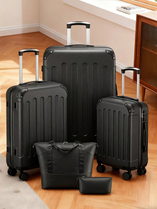 Luggage Sets 5 Piece,Hardside Suitcase With Wheels- Spinner Wheels, TSA Lock, Includes Toiletry Bag For Family Travel Luggage Case Trolley Suitcase Spinner Suitcase Travel Luggage Travel Suitcase Har