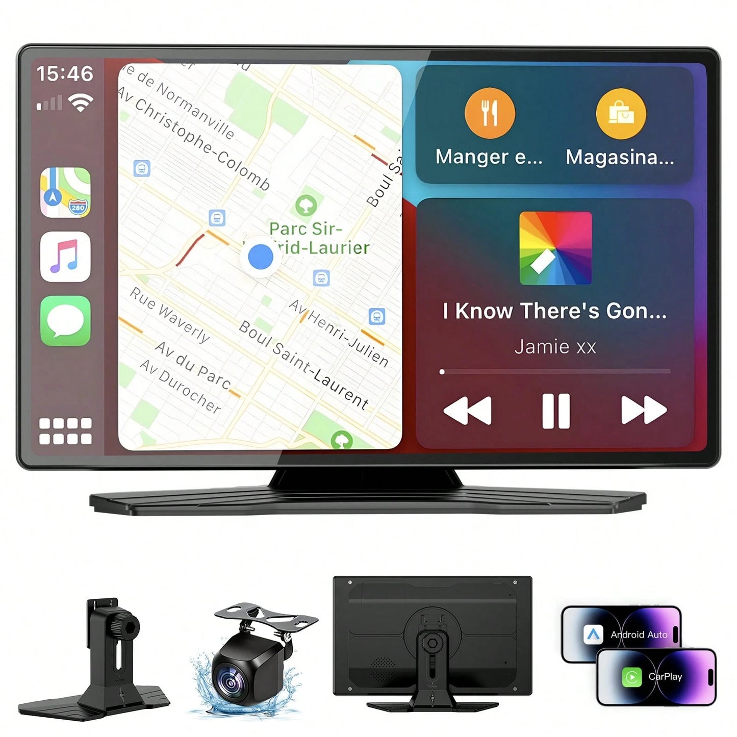 LULUYOUTH 9-Inch CarPlay Screen For Car- Portable Multimedia Player With OTA Updates, Backup Camera, Mirror Link, Voice Control, GPS Navigation & FM/AUX- Supports Apple CarPlay & Android Auto