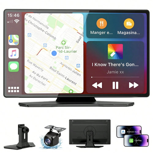 LULUYOUTH 9-Inch CarPlay Screen For Car- Portable Multimedia Player With OTA Updates, Backup Camera, Mirror Link, Voice Control, GPS Navigation & FM/AUX- Supports Apple CarPlay & Android Auto