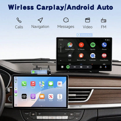LULUYOUTH 9-Inch CarPlay Screen For Car- Portable Multimedia Player With OTA Updates, Backup Camera, Mirror Link, Voice Control, GPS Navigation & FM/AUX- Supports Apple CarPlay & Android Auto