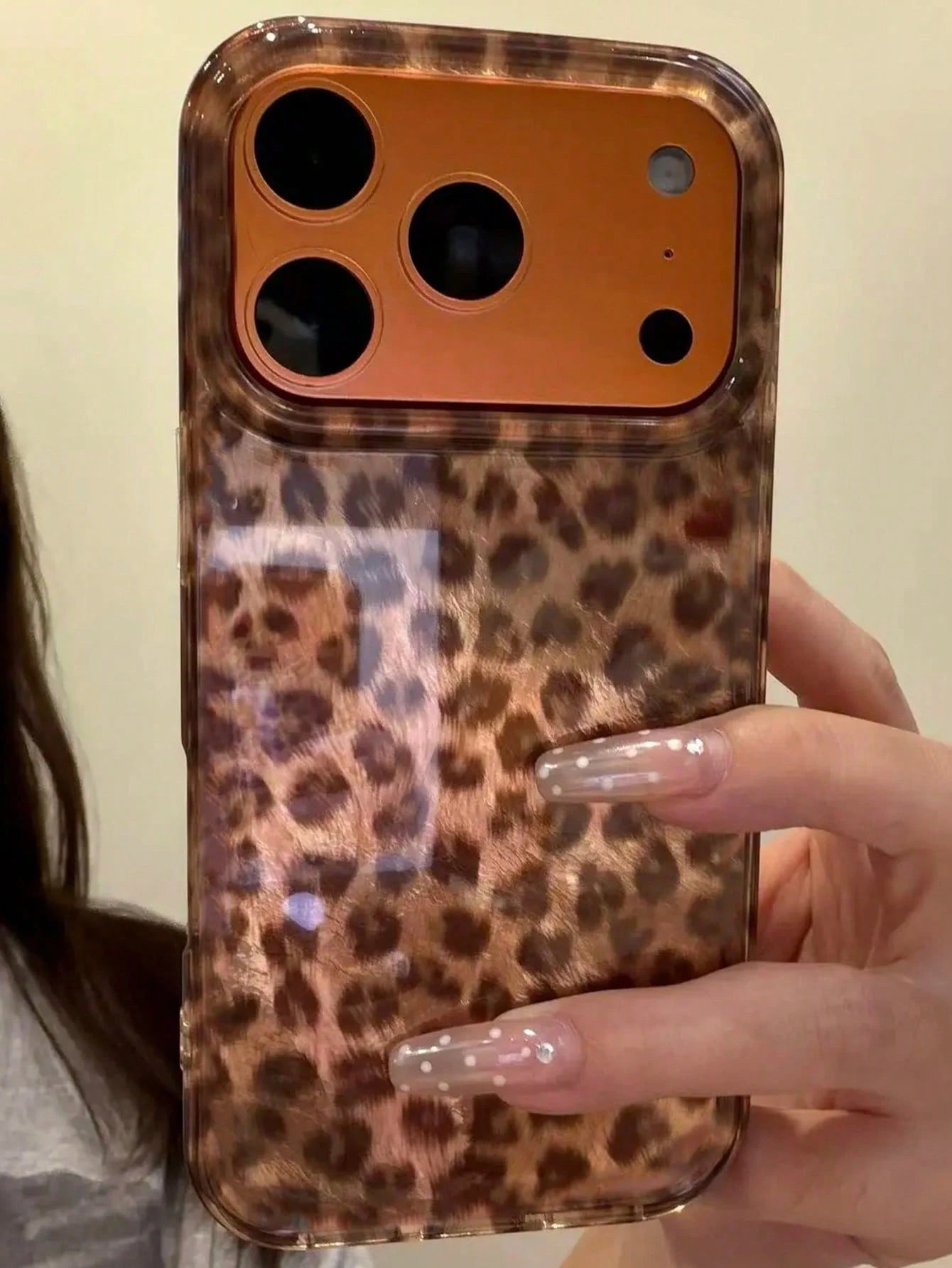 Luxury Leopard Print Element Fashion Phone Case Leopard Print Autumn Brown Glitter Glacier Phone Case Compatible With Iphone 17 Pro Max 17 Pro 17 16 Pro Max 16 Pro 16 15 Pro Max 15 Pro 15 14 Pro Max 1