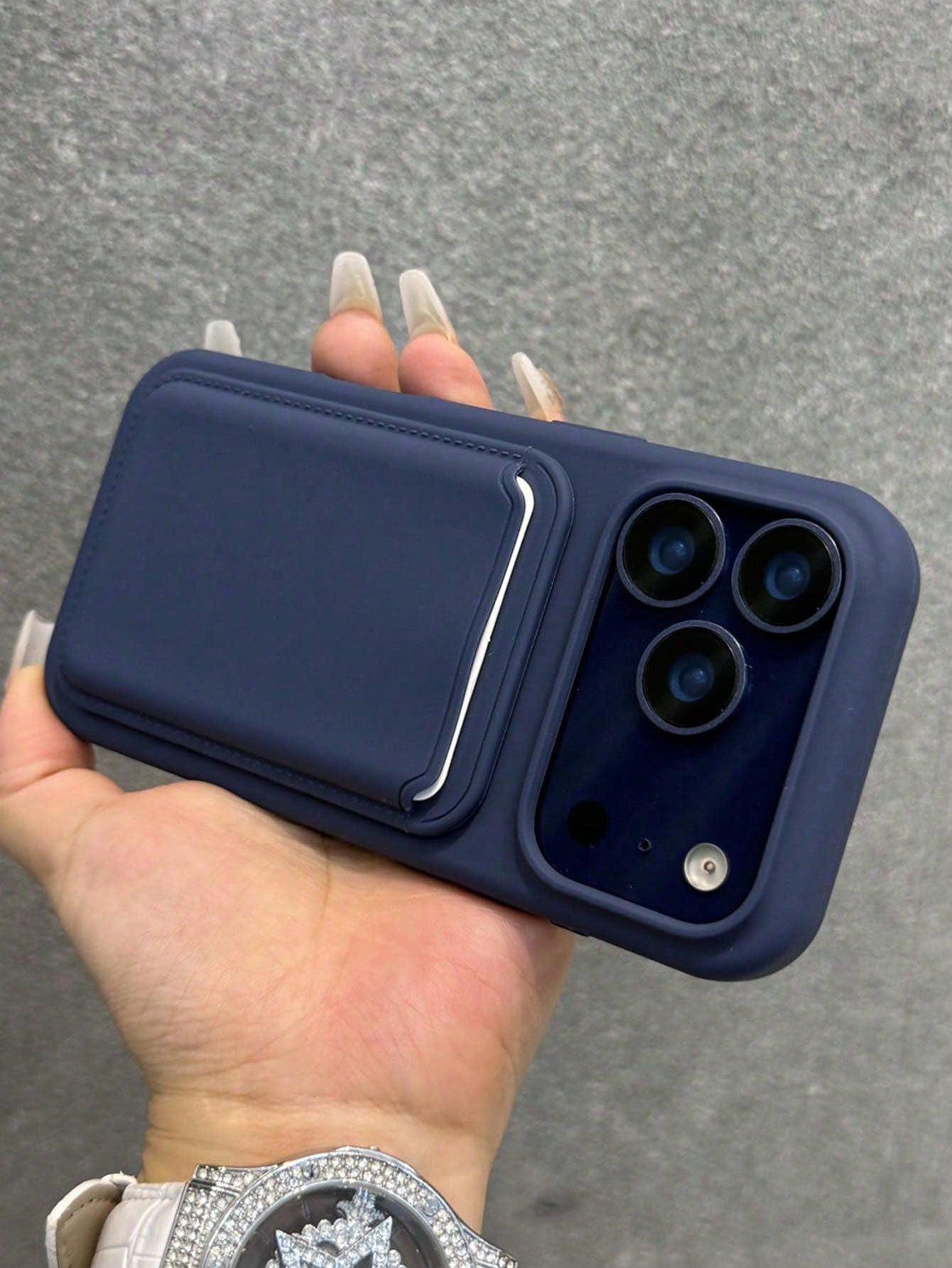 Luxury Silicone Magnetic Wireless Charging Card Holder Phone Case Compatible With IPhone 17ProMax 17Pro 17 16 15 14 13 12 11 Pro Max 16 15 14 Plus Magnetic Back Cover