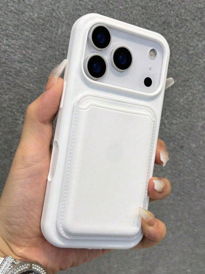 Luxury Silicone Magnetic Wireless Charging Card Holder Phone Case Compatible With IPhone 17ProMax 17Pro 17 16 15 14 13 12 11 Pro Max 16 15 14 Plus Magnetic Back Cover
