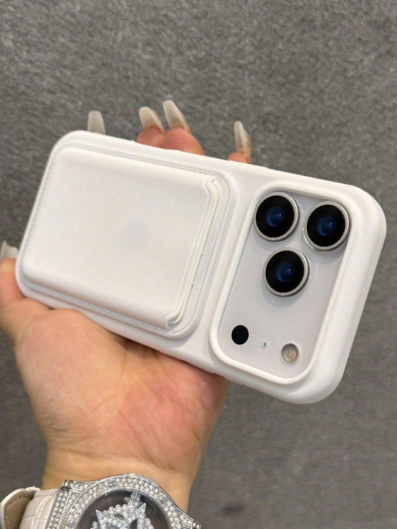Luxury Silicone Magnetic Wireless Charging Card Holder Phone Case Compatible With IPhone 17ProMax 17Pro 17 16 15 14 13 12 11 Pro Max 16 15 14 Plus Magnetic Back Cover