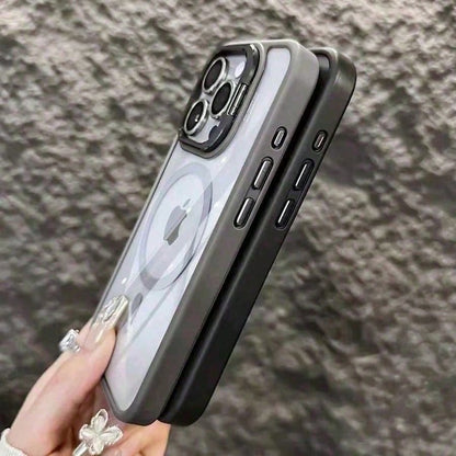 Luxury Transparent Magnetic Phone Case For IPhone 17 Pro Max 16/15/14 Plus, Rotating Camera Stand Holder,Full Protection Anti-Scratch Shockproof Cover