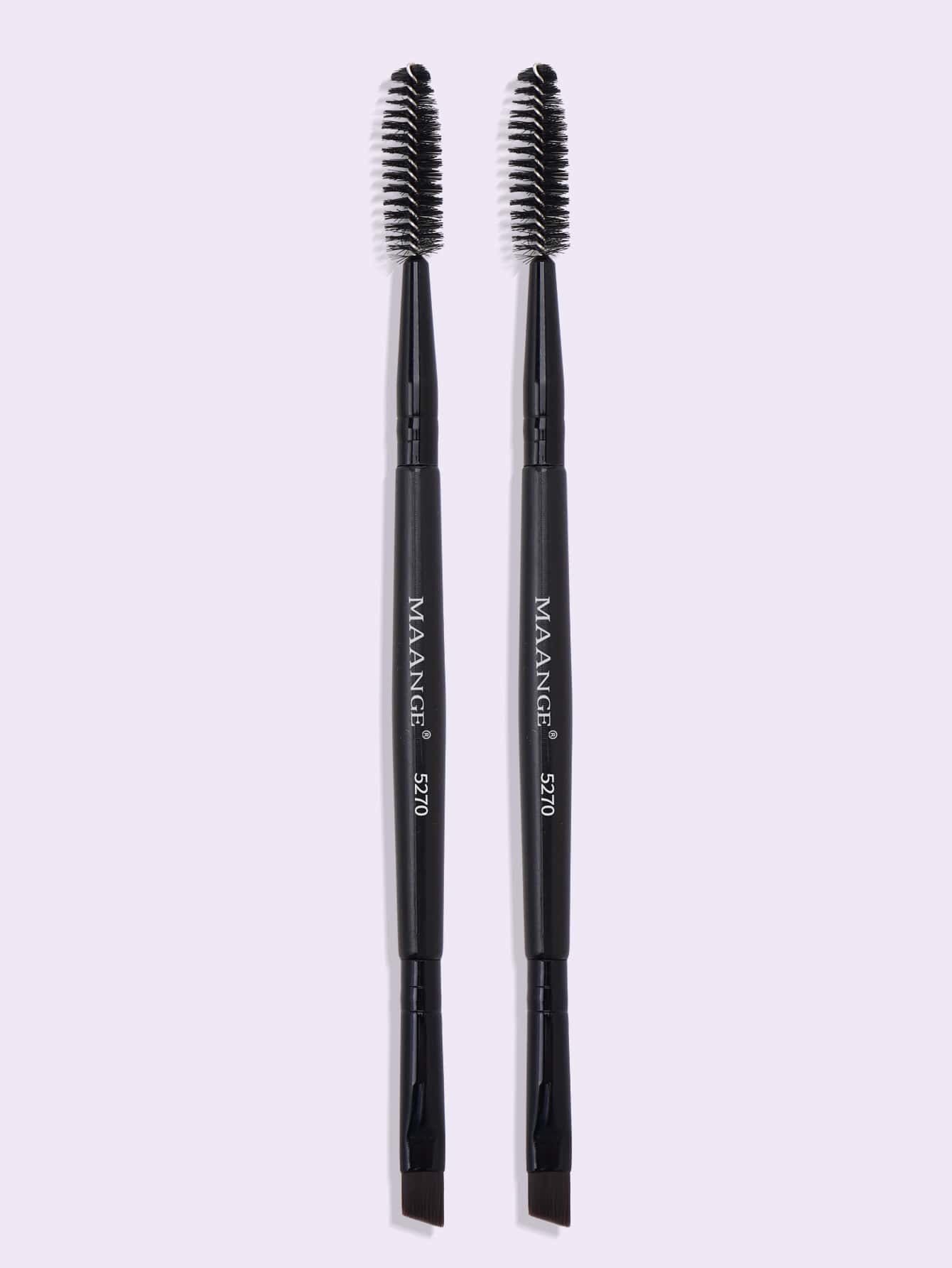 MAANGE 2pcs Double-Ended Eyebrow Brush Set, Makeup Tools, Soft Fiber Material, Convenient To Carry, Travel Essential, Eyebrow Brush, Eyeshadow Brush, Spiral Brush