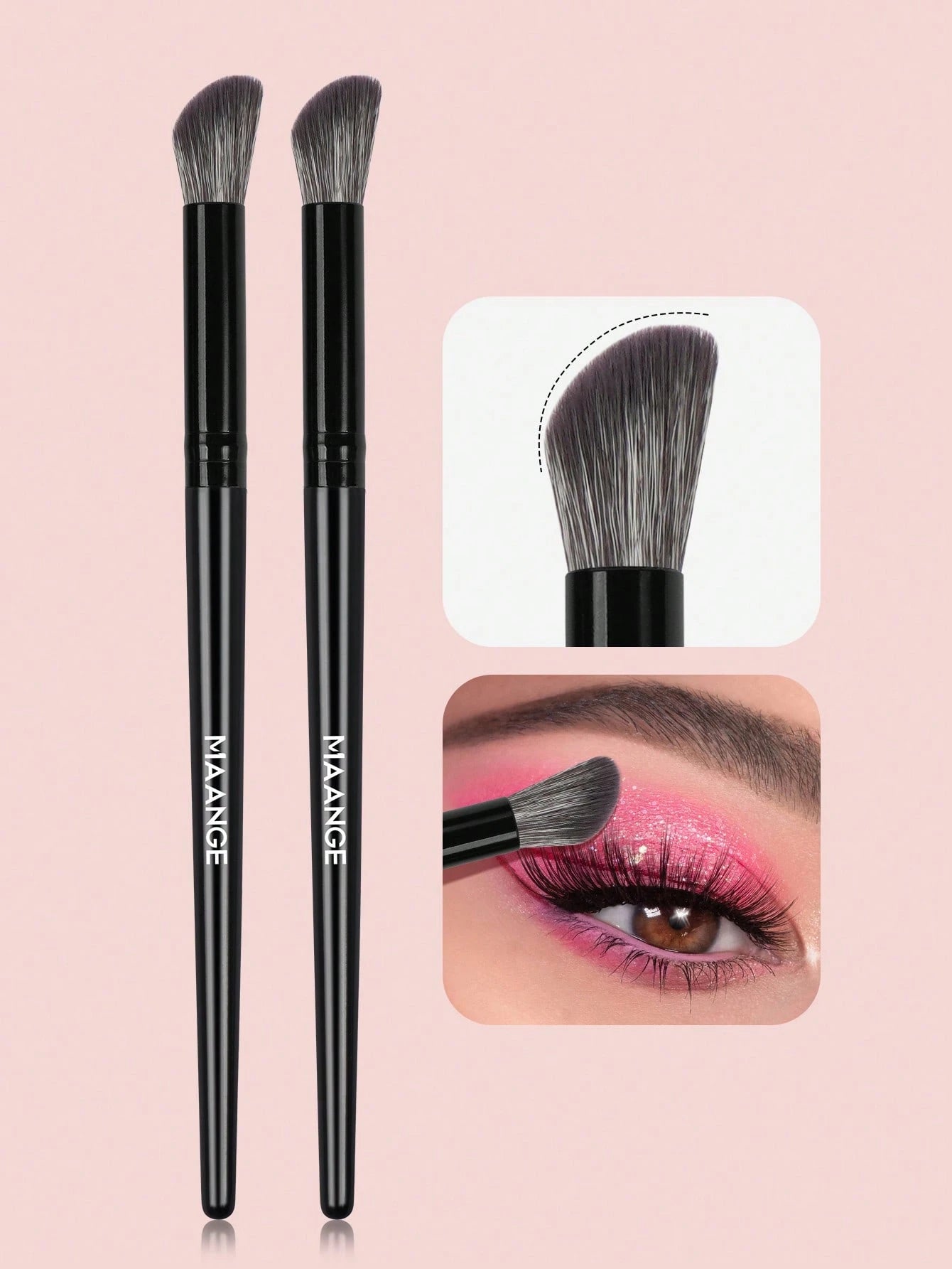MAANGE 2pcs Double-Ended Eyebrow Brush Set, Makeup Tools, Soft Fiber Material, Convenient To Carry, Travel Essential, Eyebrow Brush, Eyeshadow Brush, Spiral Brush