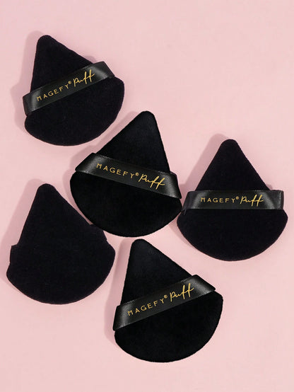MAANGE 5pcs Flocked Triangle Powder Puffs, Soft And Skin-Friendly, Convenient To Carry, Suitable For Travel, Makeup, Room Decor, Vanity, Travel, Bedroom, Makeup Accessories, Powder Puff, Makeup Sponge