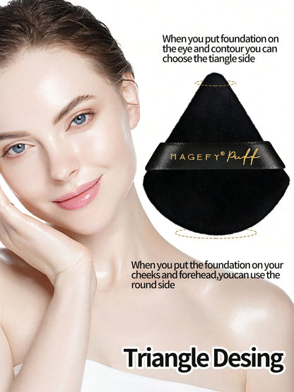 MAANGE 5pcs Flocked Triangle Powder Puffs, Soft And Skin-Friendly, Convenient To Carry, Suitable For Travel, Makeup, Room Decor, Vanity, Travel, Bedroom, Makeup Accessories, Powder Puff, Makeup Sponge