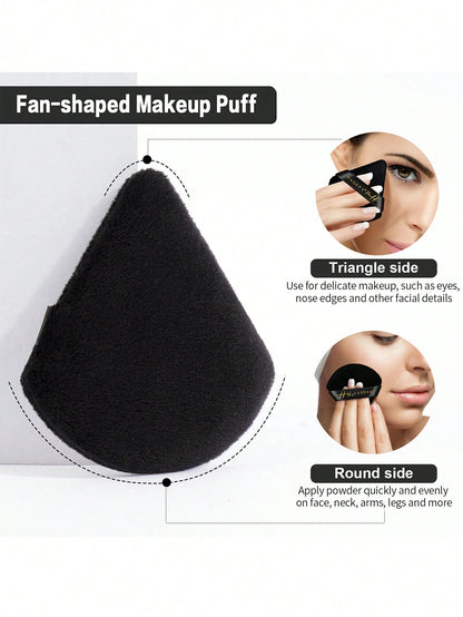 MAANGE 5pcs Flocked Triangle Powder Puffs, Soft And Skin-Friendly, Convenient To Carry, Suitable For Travel, Makeup, Room Decor, Vanity, Travel, Bedroom, Makeup Accessories, Powder Puff, Makeup Sponge