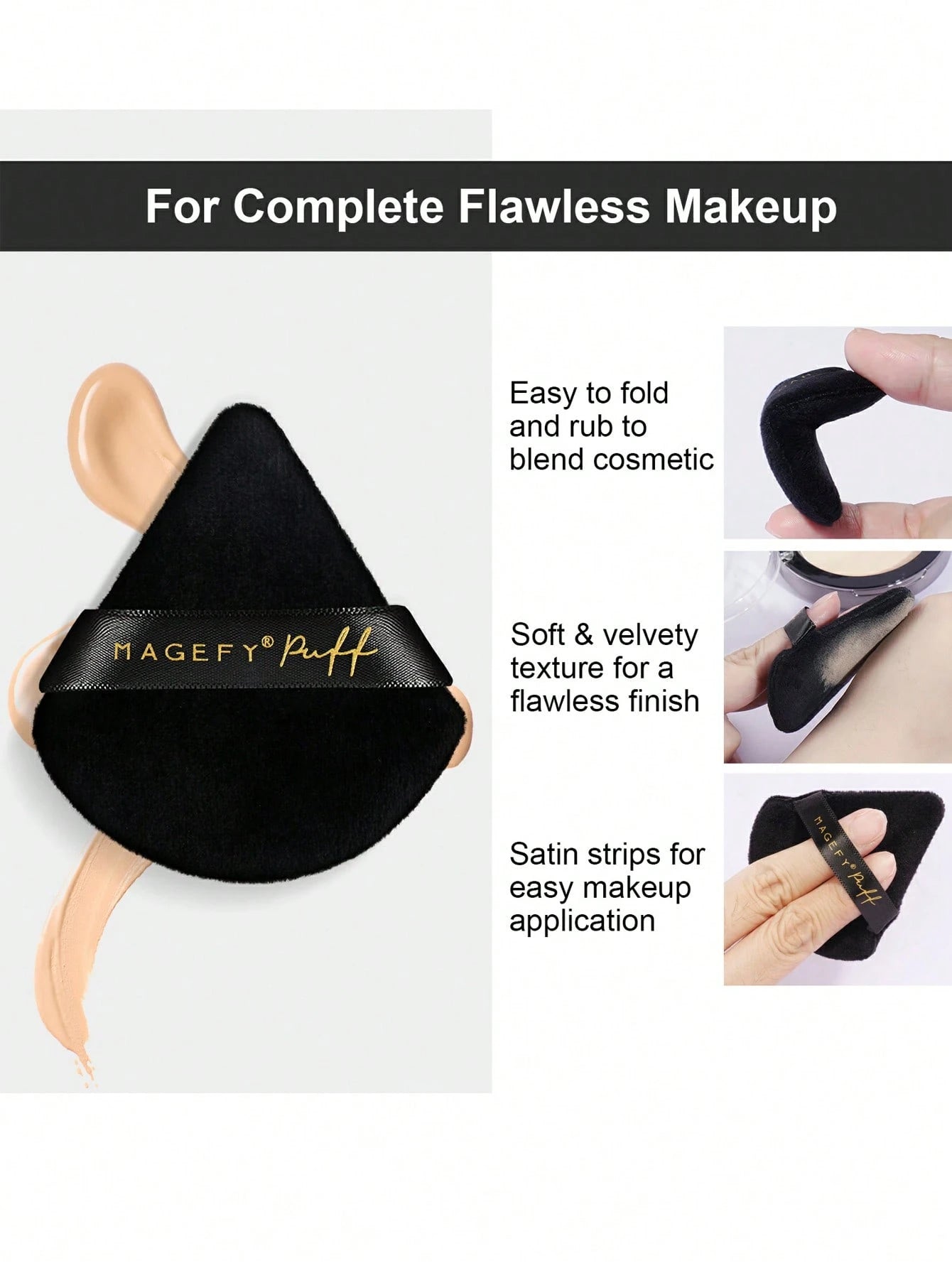 MAANGE 5pcs Flocked Triangle Powder Puffs, Soft And Skin-Friendly, Convenient To Carry, Suitable For Travel, Makeup, Room Decor, Vanity, Travel, Bedroom, Makeup Accessories, Powder Puff, Makeup Sponge