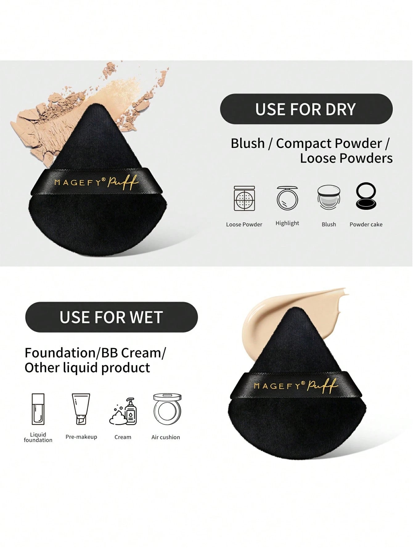 MAANGE 5pcs Flocked Triangle Powder Puffs, Soft And Skin-Friendly, Convenient To Carry, Suitable For Travel, Makeup, Room Decor, Vanity, Travel, Bedroom, Makeup Accessories, Powder Puff, Makeup Sponge