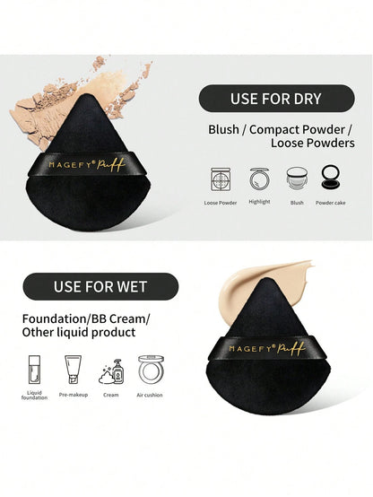 MAANGE 5pcs Flocked Triangle Powder Puffs, Soft And Skin-Friendly, Convenient To Carry, Suitable For Travel, Makeup, Room Decor, Vanity, Travel, Bedroom, Makeup Accessories, Powder Puff, Makeup Sponge