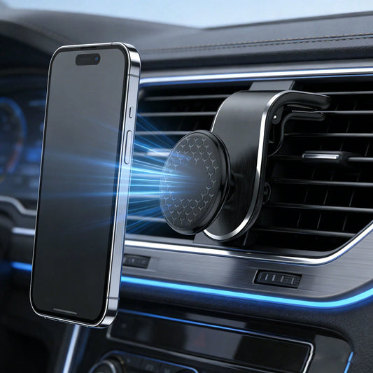 Magnetic Car Air Vent Mount, Strong Magnetic Absorption Anti-Shock, 360° Rotation Multi-Angle, Air Vent Installation Won't Block Vision, Multi-Scenario Applicable, Navigation & Office