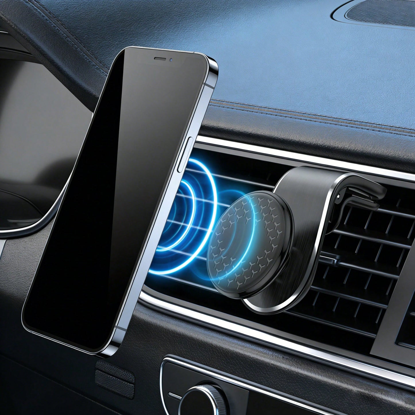 Magnetic Car Air Vent Mount, Strong Magnetic Absorption Anti-Shock, 360° Rotation Multi-Angle, Air Vent Installation Won't Block Vision, Multi-Scenario Applicable, Navigation & Office