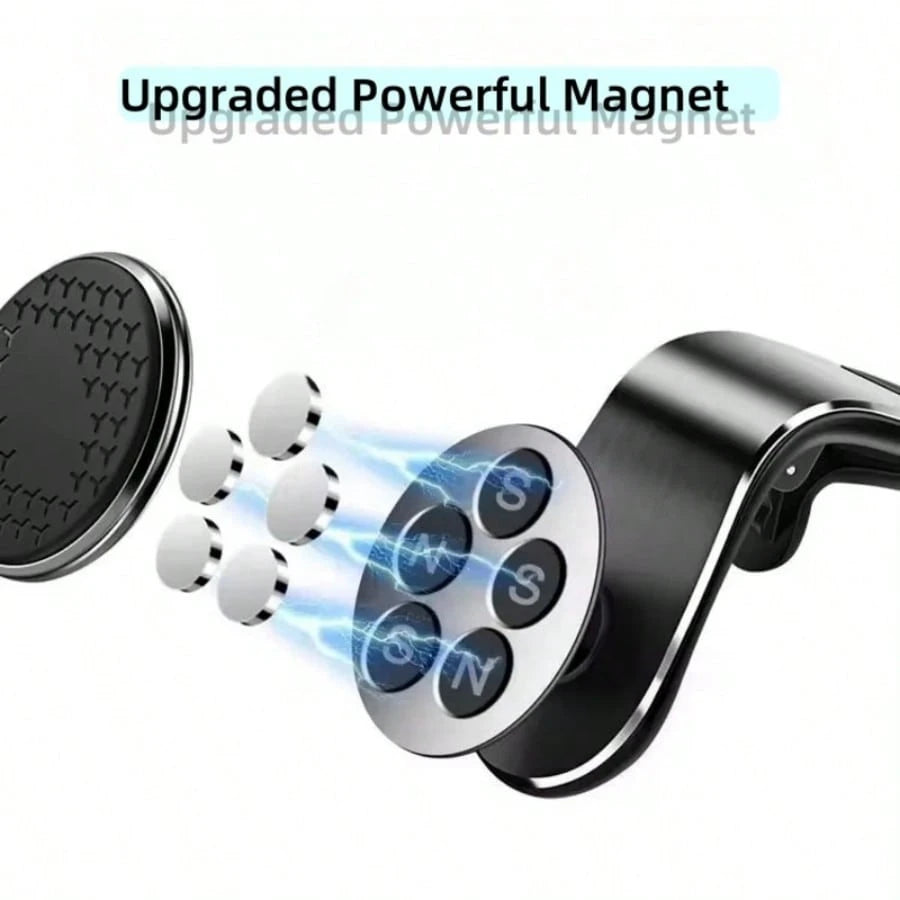 Magnetic Car Air Vent Mount, Strong Magnetic Absorption Anti-Shock, 360° Rotation Multi-Angle, Air Vent Installation Won't Block Vision, Multi-Scenario Applicable, Navigation & Office