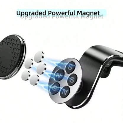 Magnetic Car Air Vent Mount, Strong Magnetic Absorption Anti-Shock, 360° Rotation Multi-Angle, Air Vent Installation Won't Block Vision, Multi-Scenario Applicable, Navigation & Office