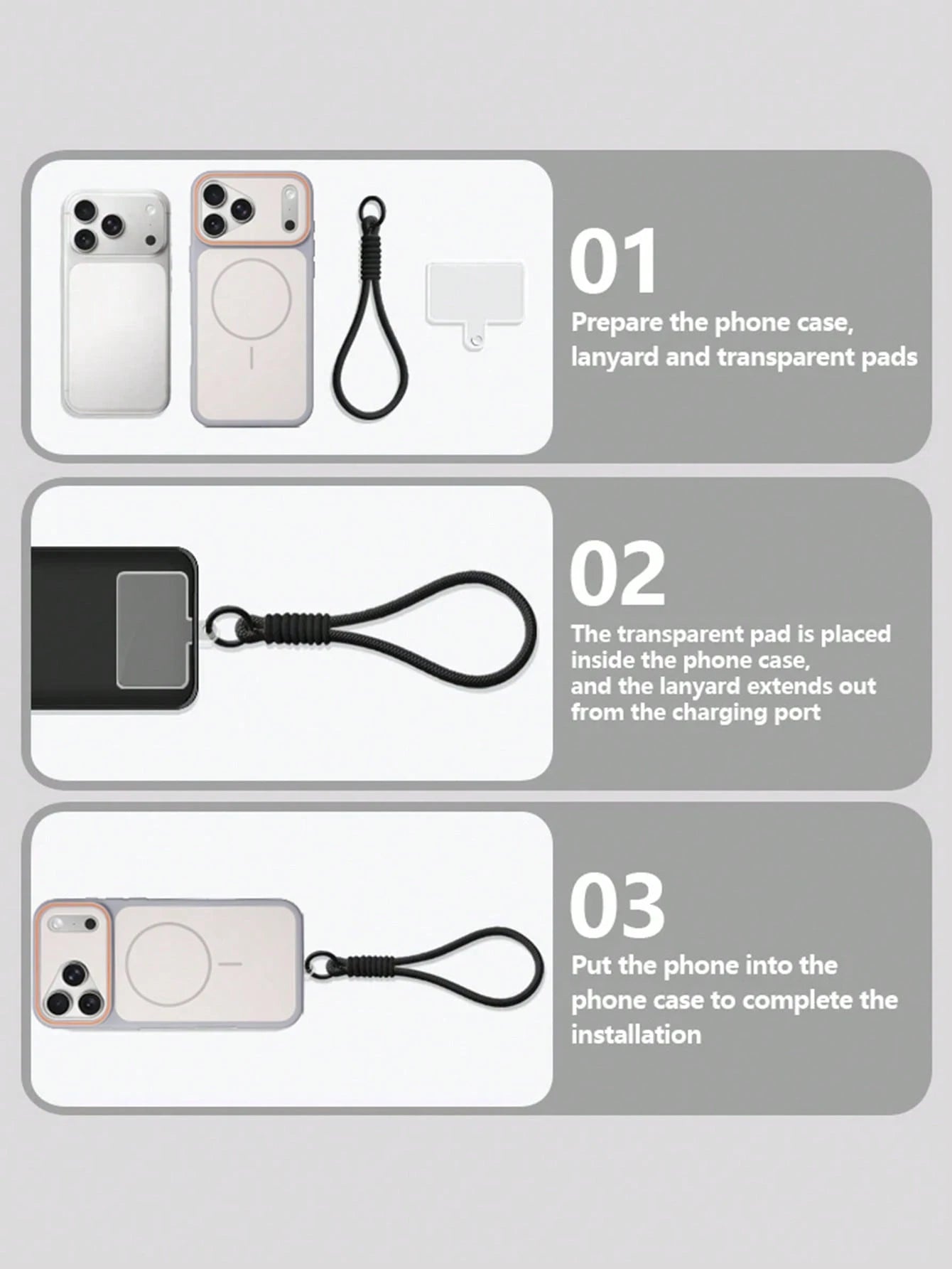 Magnetic Matte Dual-Color Phone Case With Lanyard Compatible With 17 Pro Max, 17 Pro, 16 Pro Max, 16 Pro, 15 Pro Max, 15 Pro, 14 Pro Max, 14 Pro, 13 Pro Max, 13 Pro, Couple Gift, Wireless Charging, An