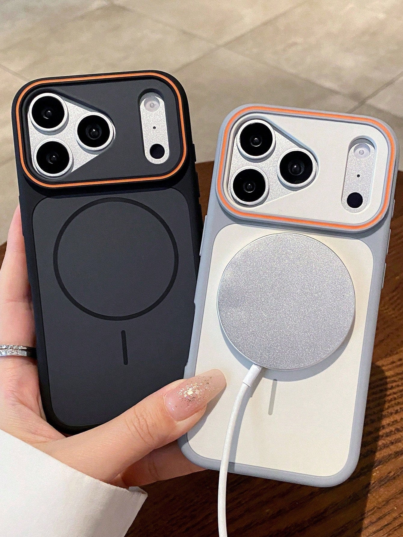 Magnetic Matte Dual-Color Phone Case With Lanyard Compatible With 17 Pro Max, 17 Pro, 16 Pro Max, 16 Pro, 15 Pro Max, 15 Pro, 14 Pro Max, 14 Pro, 13 Pro Max, 13 Pro, Couple Gift, Wireless Charging, An