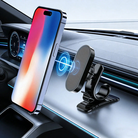 Magnetic Phone Holder, Strong Magnetic Force, Stable Connection, Tool-Free Installation, Suitable For Car Navigation And Desktop Placement, Compatible With Various Phones, Convenient For Daily Use