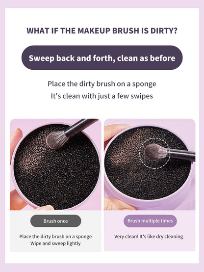 Makeup Brush Cleaner & Sponge Box, Dry Clean Your Brushes And Remove Excess Powder Without Harming S, No Water Needed, Portable And Convenient For Slouchy People,Makeup,Cheap,Room Decor,Vanity,Travel
