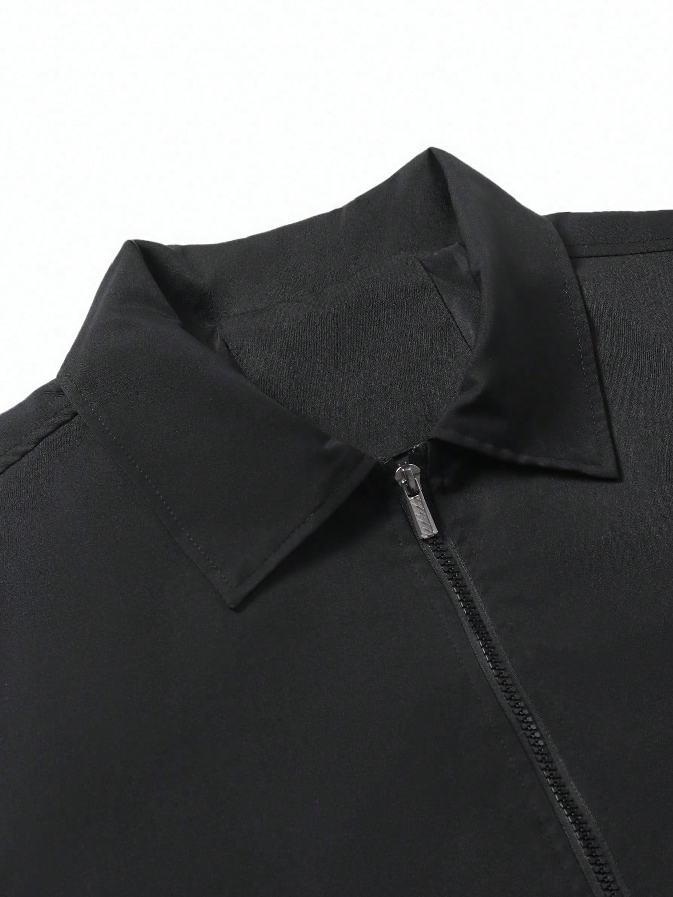 Manfinity Homme Men's Solid Color Zip-Up Casual Versatile Daily Travel Long Sleeve Jacket