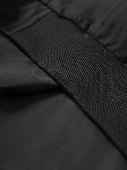 Manfinity Homme Men's Solid Color Zip-Up Casual Versatile Daily Travel Long Sleeve Jacket