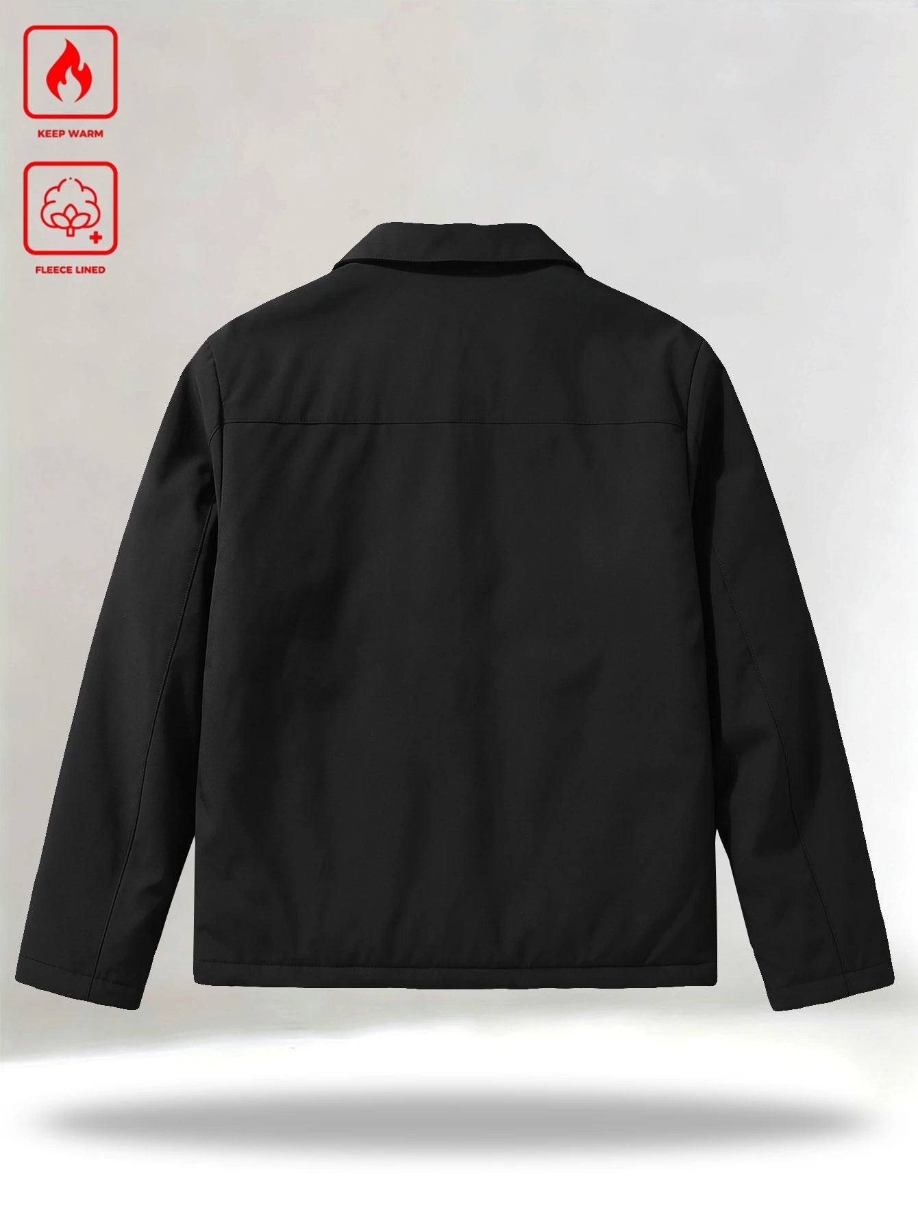 Manfinity Homme Men's Thickened Thermal Lined Padded Coat With Collar And Zipper Closure, Cold-Proof