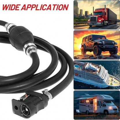 Marine Outboard Motor Fuel Line Kit, 10FT 6mm (1/4‑Inch) Fuel Hose Assembly With Primer Bulb & Connector, Leak‑Proof Universal Replacement Accessory For Boats, RVs, Tractors & Caravans
