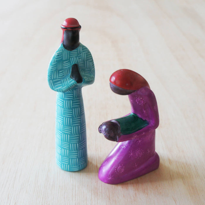 Mary Kneeling & Joseph Standing Nativity, Colorful